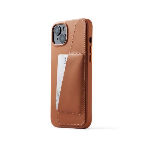 Mujjo Full Leather Wallet Case for iPhone 14 Plus - Tan